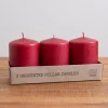 Kirkland's Home 4 In. Burgundy Pillar Candles, Set Of 3- Candles