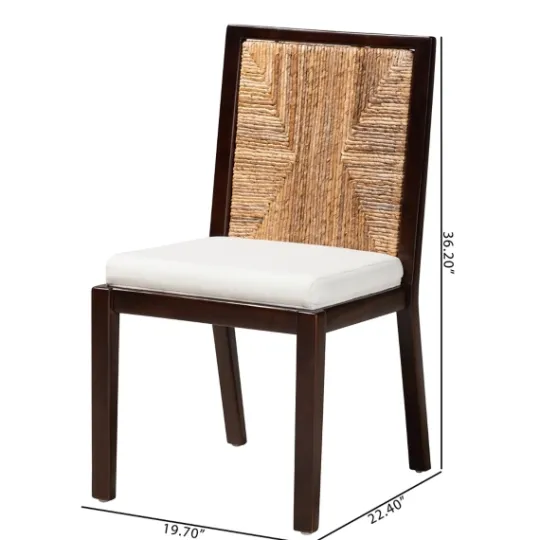Kirkland's Home Abaca And Mahogany Armless Dining Chair- Dining Chairs