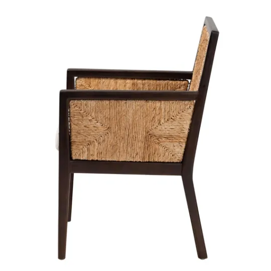 Kirkland's Home Abaca And Mahogany Dining Chair With Arms- Dining Chairs