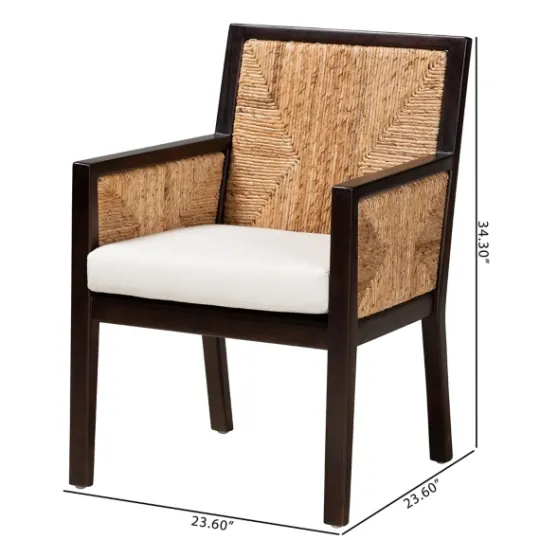 Kirkland's Home Abaca And Mahogany Dining Chair With Arms- Dining Chairs
