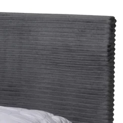 Kirkland's Home Abba Velvet Ribbed Queen Bed Frame- Beds & Headboards