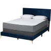 Kirkland's Home Abba Velvet Ribbed Queen Bed Frame- Beds & Headboards