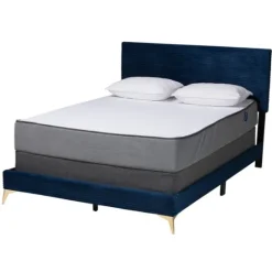 Kirkland's Home Abba Velvet Ribbed Queen Bed Frame- Beds & Headboards