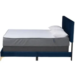 Kirkland's Home Abba Velvet Ribbed Queen Bed Frame- Beds & Headboards