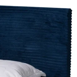 Kirkland's Home Abba Velvet Ribbed Queen Bed Frame- Beds & Headboards