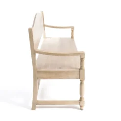 Kirkland's Home Abby Whitewashed Wood Bench- Benches & Ottomans