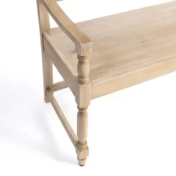 Kirkland's Home Abby Whitewashed Wood Bench- Benches & Ottomans
