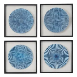 Kirkland's Home Abstract Coastal 4-Pc. Framed Print Set- Wall Plaques