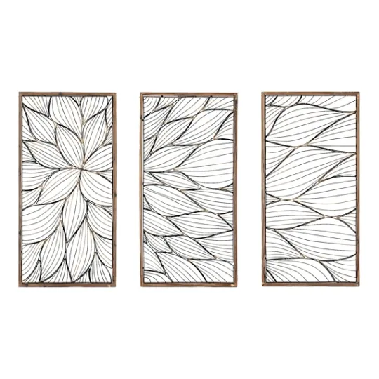 Kirkland's Home Abstract Floral Panel Plaques, Set Of 3- Wall Plaques