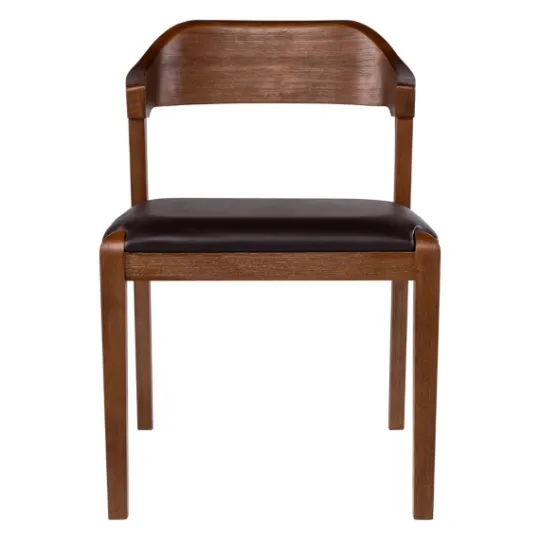 Kirkland's Home Acacia Wood And Faux Leather Dining Chair- Dining Chairs