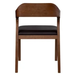 Kirkland's Home Acacia Wood And Faux Leather Dining Chair- Dining Chairs