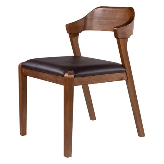 Kirkland's Home Acacia Wood And Faux Leather Dining Chair- Dining Chairs