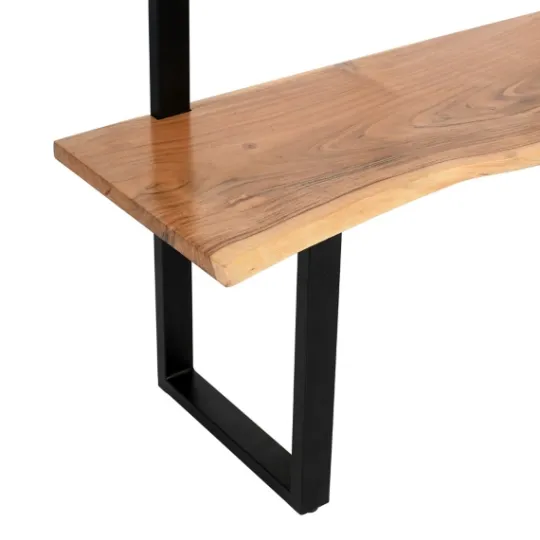 Kirkland's Home Acacia Wood Modern Storage Hooks Hall Tree- Entryway Furniture