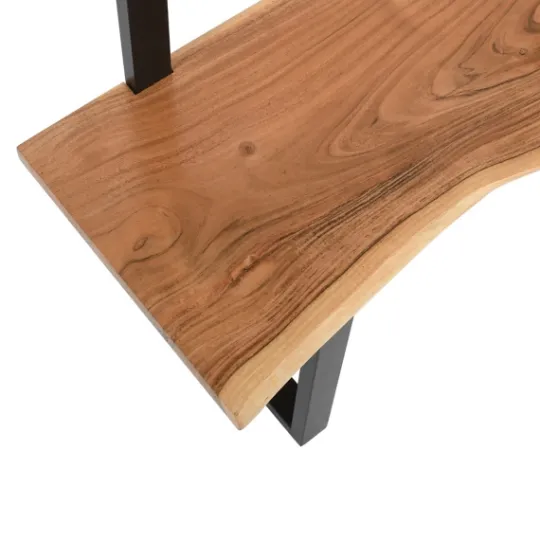 Kirkland's Home Acacia Wood Modern Storage Hooks Hall Tree- Entryway Furniture