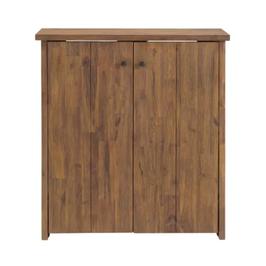 Kirkland's Home Acacia Wood X Back Storage Shoe Cubbie- Entryway Furniture