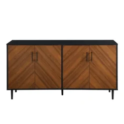 Kirkland's Home Acorn And Black Chevron Door Tv Stand- Tv Stands & Media Consoles