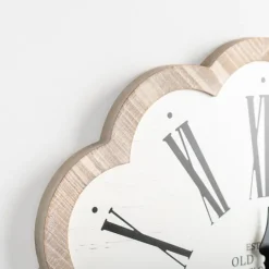 Kirkland's Home Adelyn Scalloped Edge Wood Clock- Clocks