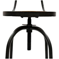 Kirkland's Home Adjustable Wood And Metal Industrial Bar Stool- Bar Stools & Counter Height Stools