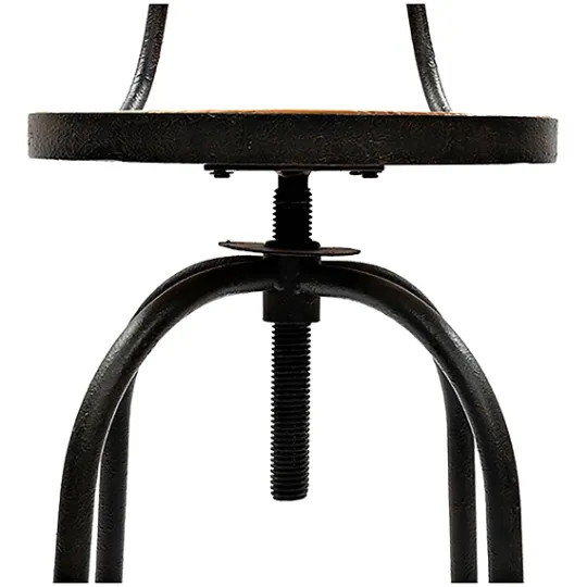 Kirkland's Home Adjustable Wood And Metal Industrial Bar Stool- Bar Stools & Counter Height Stools
