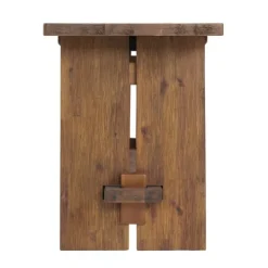Kirkland's Home Aged Brown Acacia Wood Board Bench- Benches & Ottomans