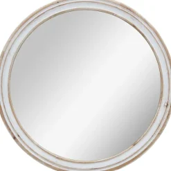 Kirkland's Home Aged Wood Round Mirror- Decorative Mirrors