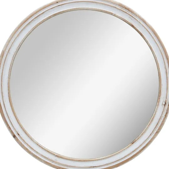 Kirkland's Home Aged Wood Round Mirror- Decorative Mirrors