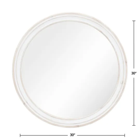 Kirkland's Home Aged Wood Round Mirror- Decorative Mirrors