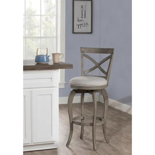 Kirkland's Home Aged X Back Counter Swivel Stool- Bar Stools & Counter Height Stools