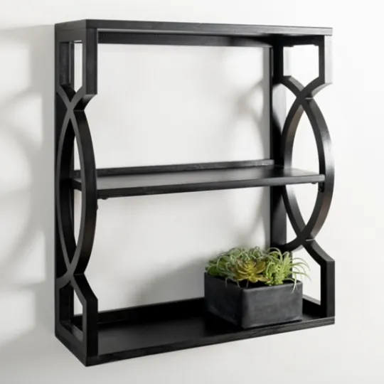 Kirkland's Home Agnes Black 3-Tier Wall Shelf- Shelves