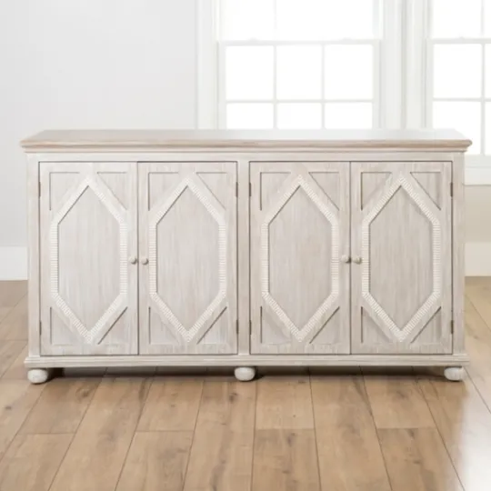 Kirkland's Home Alana Washed 4-Door Cabinet- Cabinets & Sideboards