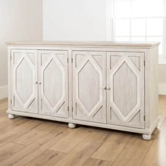 Kirkland's Home Alana Washed 4-Door Cabinet- Cabinets & Sideboards