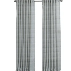 Kirkland's Home Aloe Plaid Pleated Single Curtain Panel, 84 In.- Curtains & Drapes