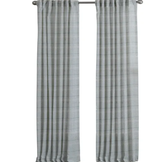 Kirkland's Home Aloe Plaid Pleated Single Curtain Panel, 84 In.- Curtains & Drapes