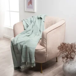 Kirkland's Home Aloe Woven Stripes Cotton Throw- Blankets & Throws