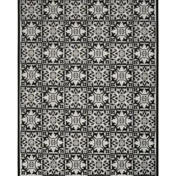 Kirkland's Home Aloha Black Geometric Indoor/Outdoor Area Rug, 5X7- Outdoor Rugs