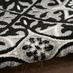 Kirkland's Home Aloha Black Geometric Indoor/Outdoor Area Rug, 5X7- Outdoor Rugs