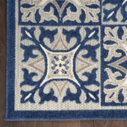 Kirkland's Home Aloha Blue Geometric Indoor/Outdoor Area Rug, 6X9- Outdoor Rugs
