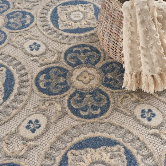 Kirkland's Home Aloha Blue Medallion Indoor/Outdoor Area Rug, 5X7- Outdoor Rugs
