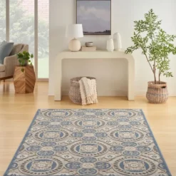 Kirkland's Home Aloha Blue Medallion Indoor/Outdoor Area Rug, 5X7- Outdoor Rugs