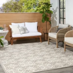 Kirkland's Home Aloha Ivory Geometric Indoor/Outdoor Rug, 7X10- Outdoor Rugs