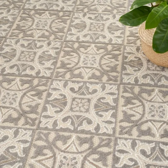 Kirkland's Home Aloha Ivory Geometric Indoor/Outdoor Area Rug, 5X7- Outdoor Rugs