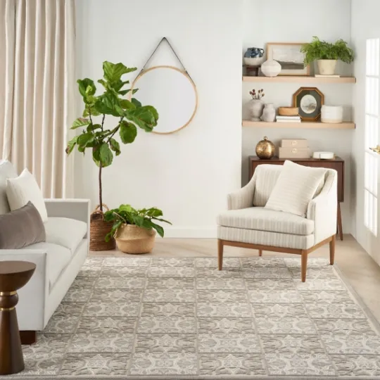 Kirkland's Home Aloha Ivory Geometric Indoor/Outdoor Area Rug, 3X5- Outdoor Rugs