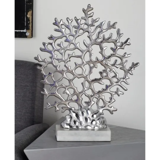 Kirkland's Home Aluminum And Marble Coral Statuary- Statues & Figurines