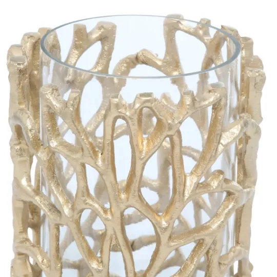 Kirkland's Home Aluminum Coral Hurricane, 8 In.- Candle Holders