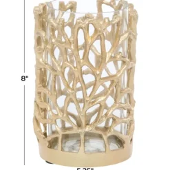 Kirkland's Home Aluminum Coral Hurricane, 8 In.- Candle Holders