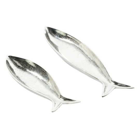 Kirkland's Home Aluminum Metallic Fish Trays, Set Of 2- Decorative Trays