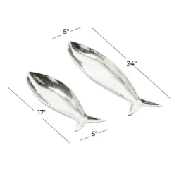 Kirkland's Home Aluminum Metallic Fish Trays, Set Of 2- Decorative Trays