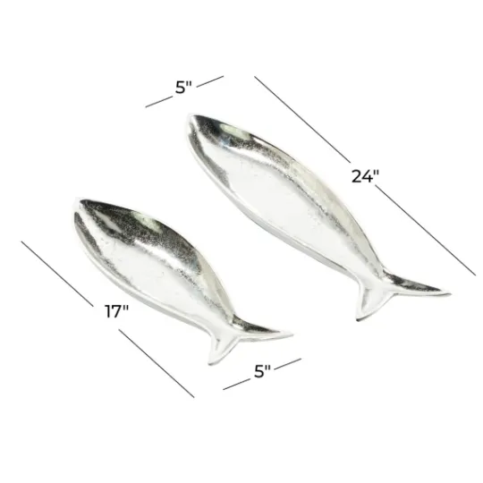 Kirkland's Home Aluminum Metallic Fish Trays, Set Of 2- Decorative Trays