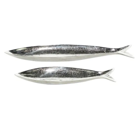 Kirkland's Home Aluminum Metallic Fish Trays, Set Of 2- Decorative Trays