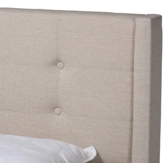 Kirkland's Home Amala Beige Button Tufted Queen Bed Frame- Beds & Headboards